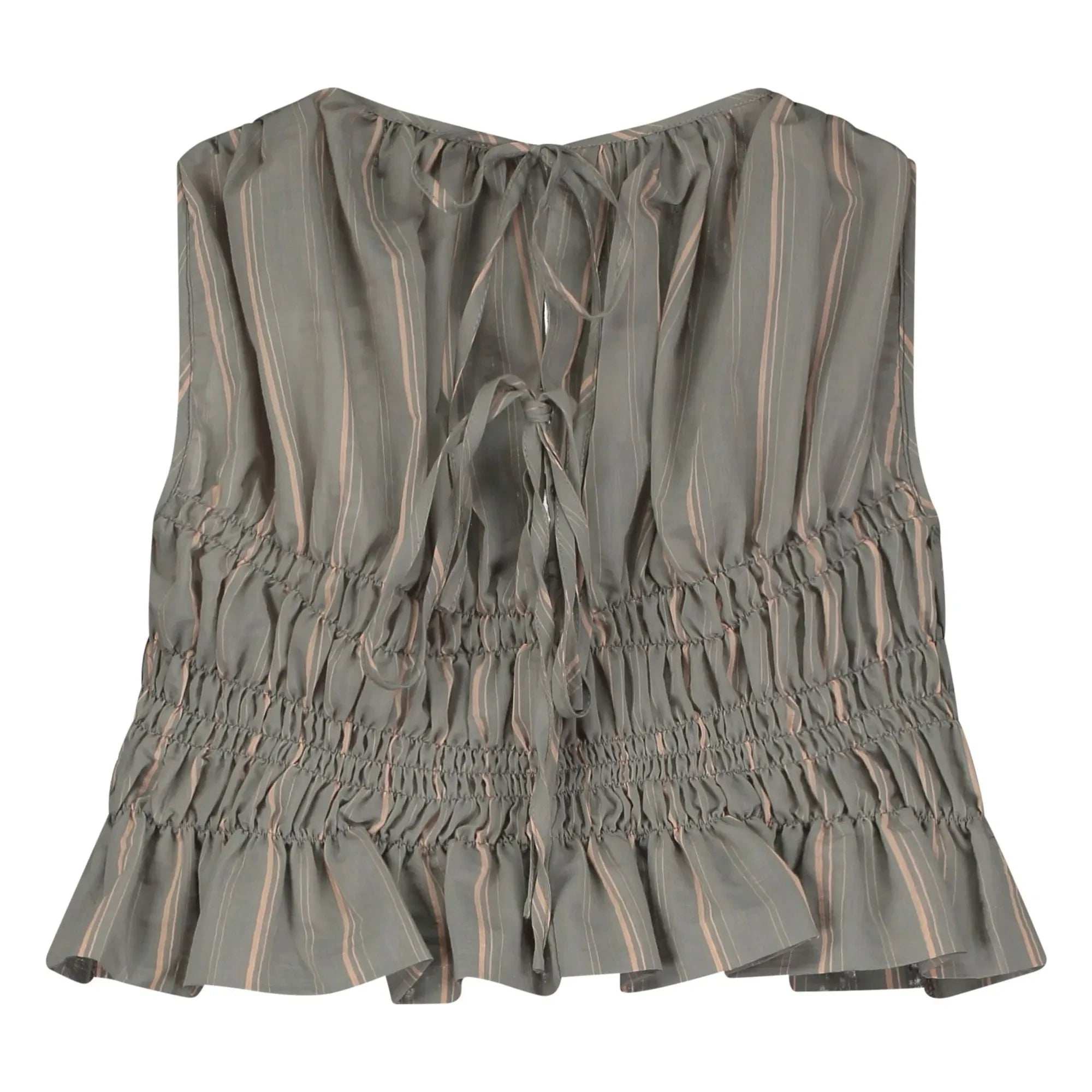 Tangerine - Grey Striped Froncé Top