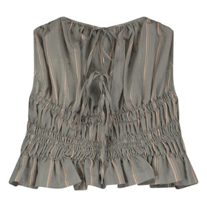 Tangerine - Grey Striped Froncé Top