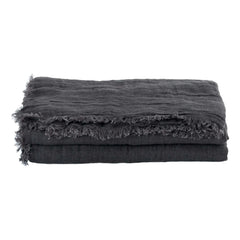 Maison de Vacances - Vice Versa Washed Linen Muslin Curtain | Carbon