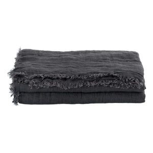 Maison de Vacances - Vice Versa Washed Linen Muslin Curtain | Carbon