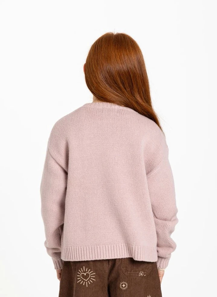 Hundred Pieces - Lacy Thunder Girl Merino Wool Sweater | Light Pink