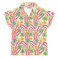 Tumble N'Dry - Vitoria Palm Organic Cotton Shirt | Pink