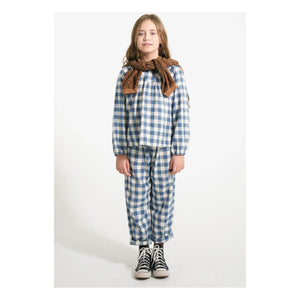 Piupiuchick - Organic Cotton Checkered Pants | Blue