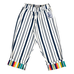 Club Trésor - Biarritz Sunset Striped Pants | Navy Blue