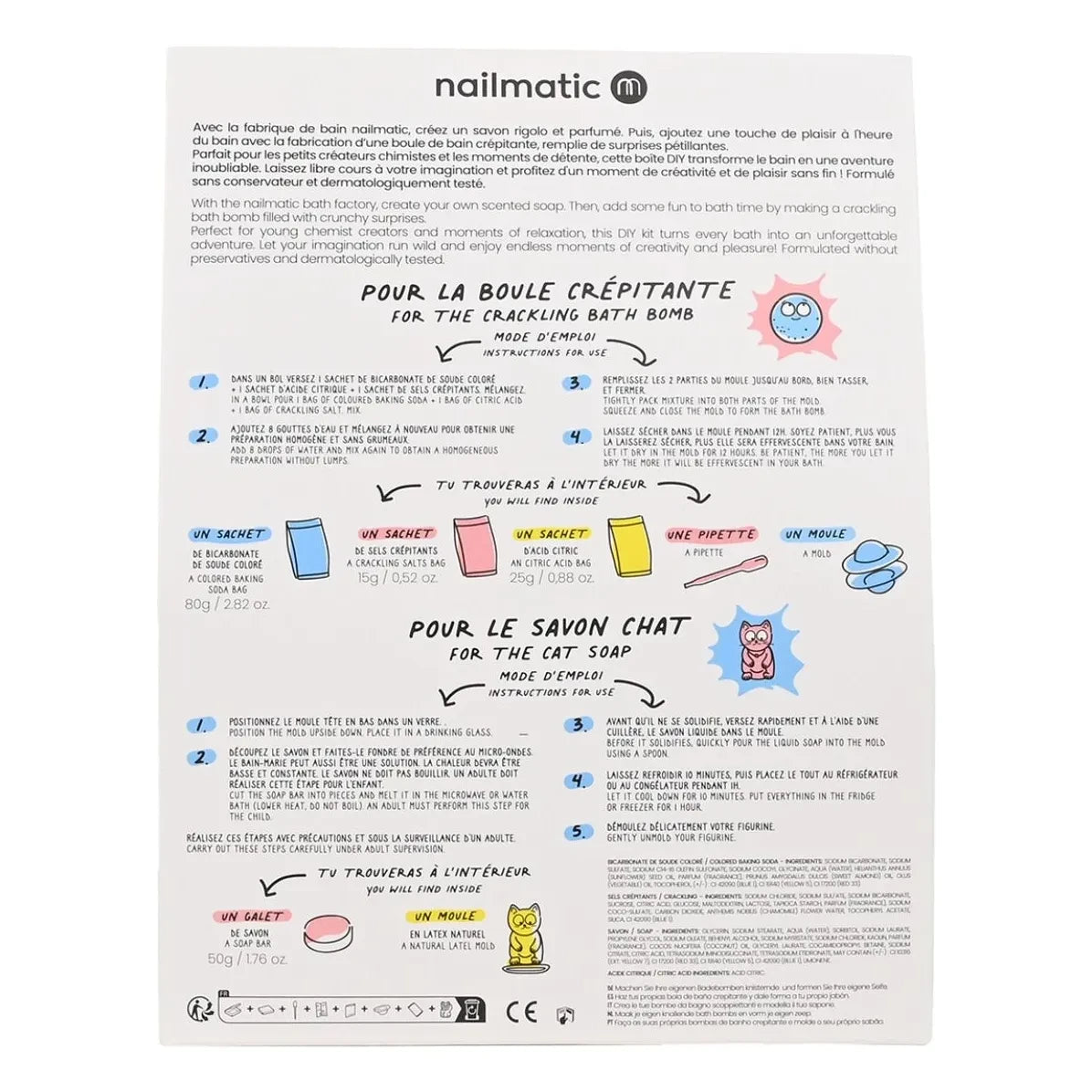 Nailmatic Kids - La Fabrique Soap and Bath Bomb Set - 1 Soap and 1 Bomb | Blue