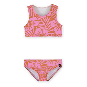 Beach & Bandits - 2-Piece UV-Protected Swimsuit Hibiscus Recycled Fiber | Pink