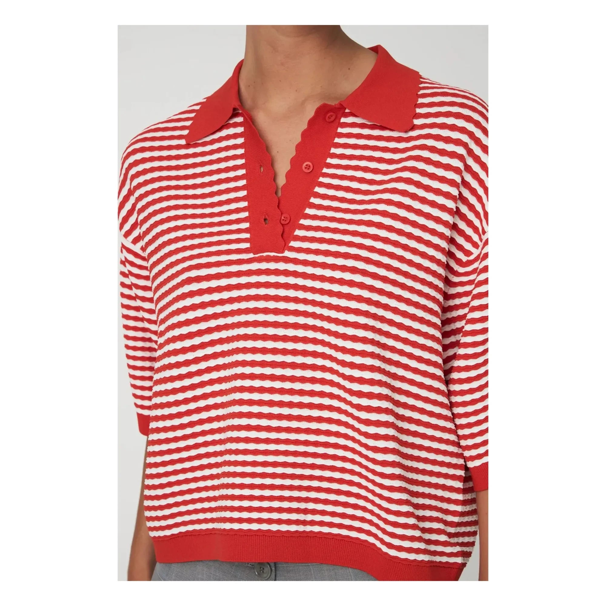 Stella Nova - Red Striped Polo