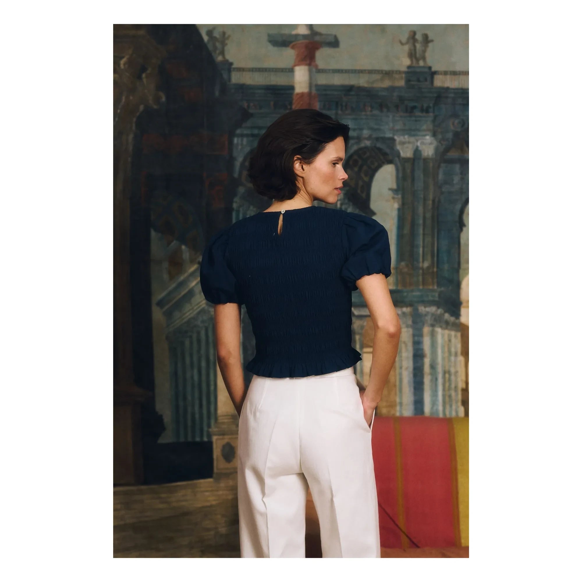 Maria de la Orden - Baila Cotton Top | Navy Blue