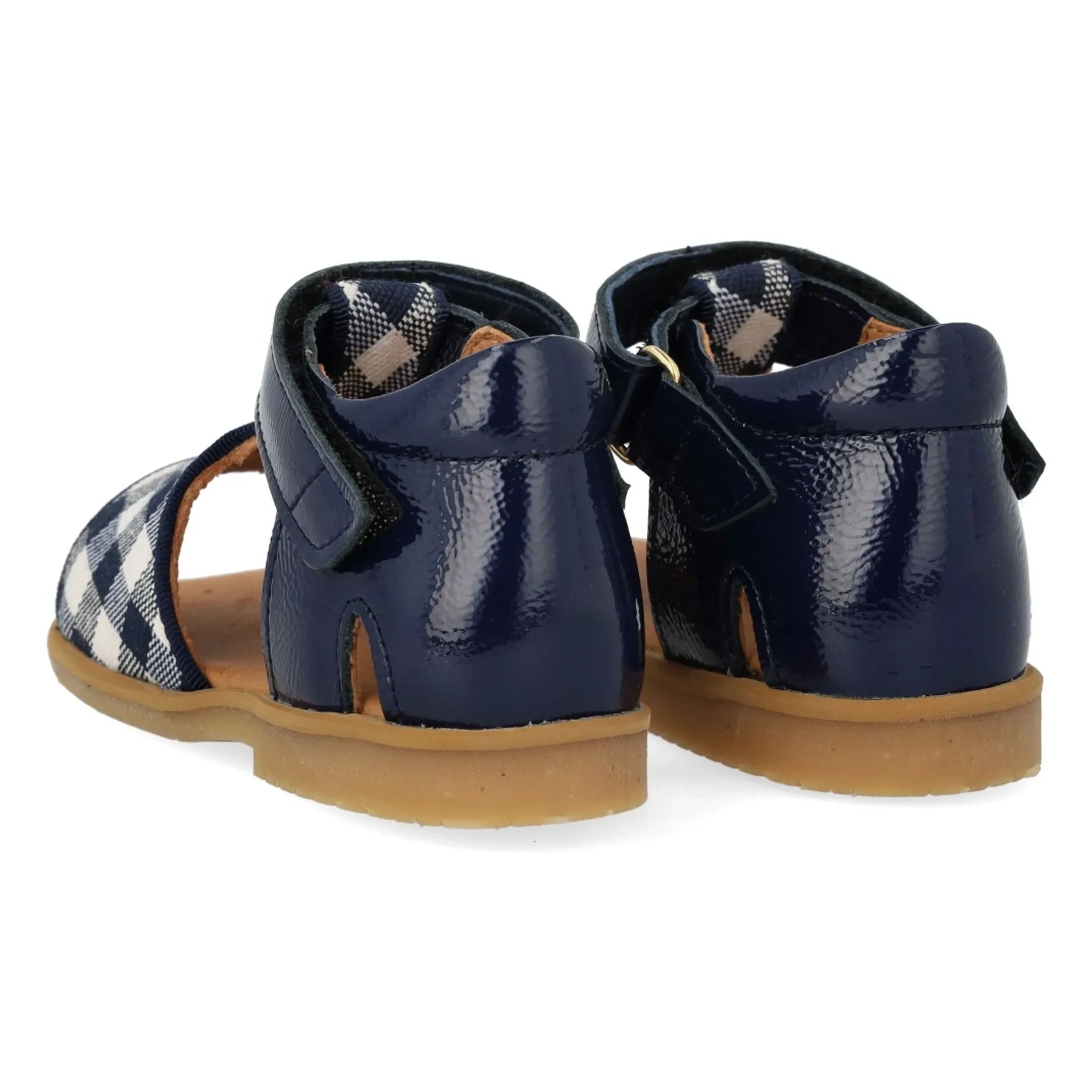 Angulus - Checked Sandals | Navy Blue