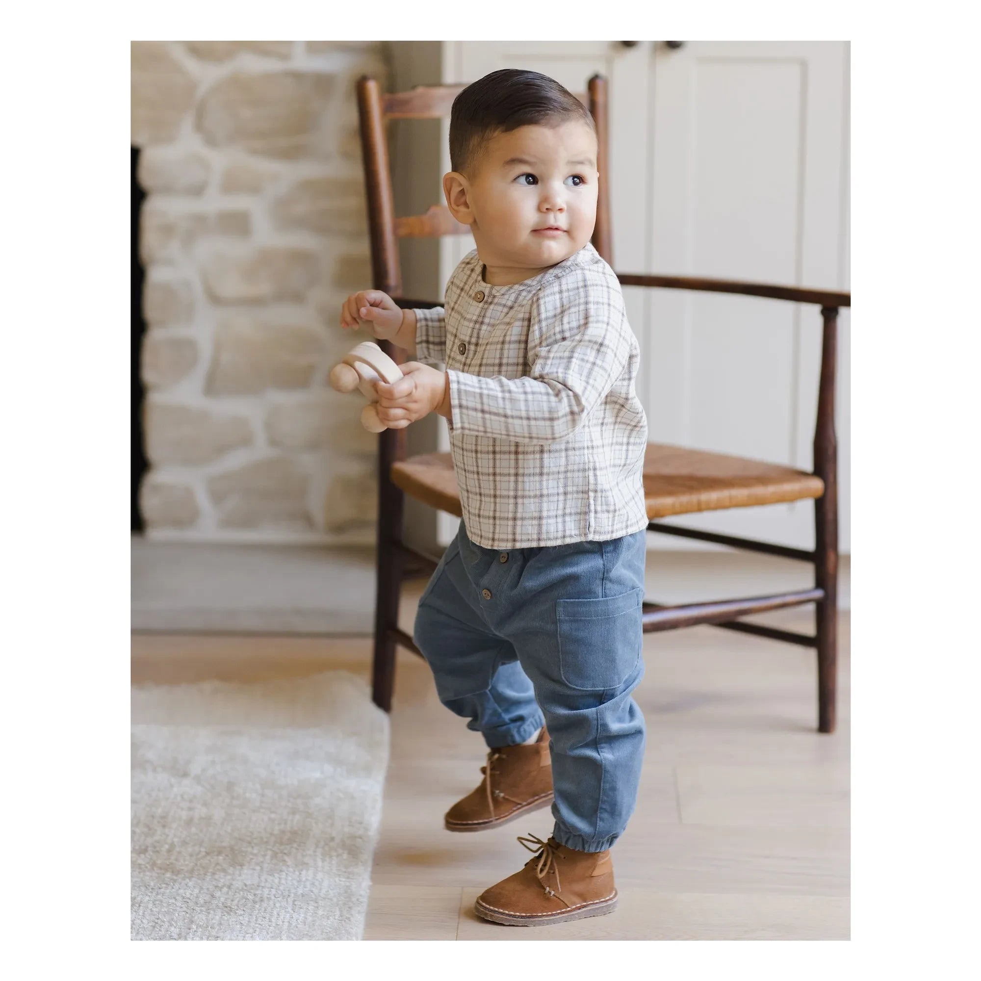 Quincy Mae - Zion Organic Cotton Kurta | Light Blue