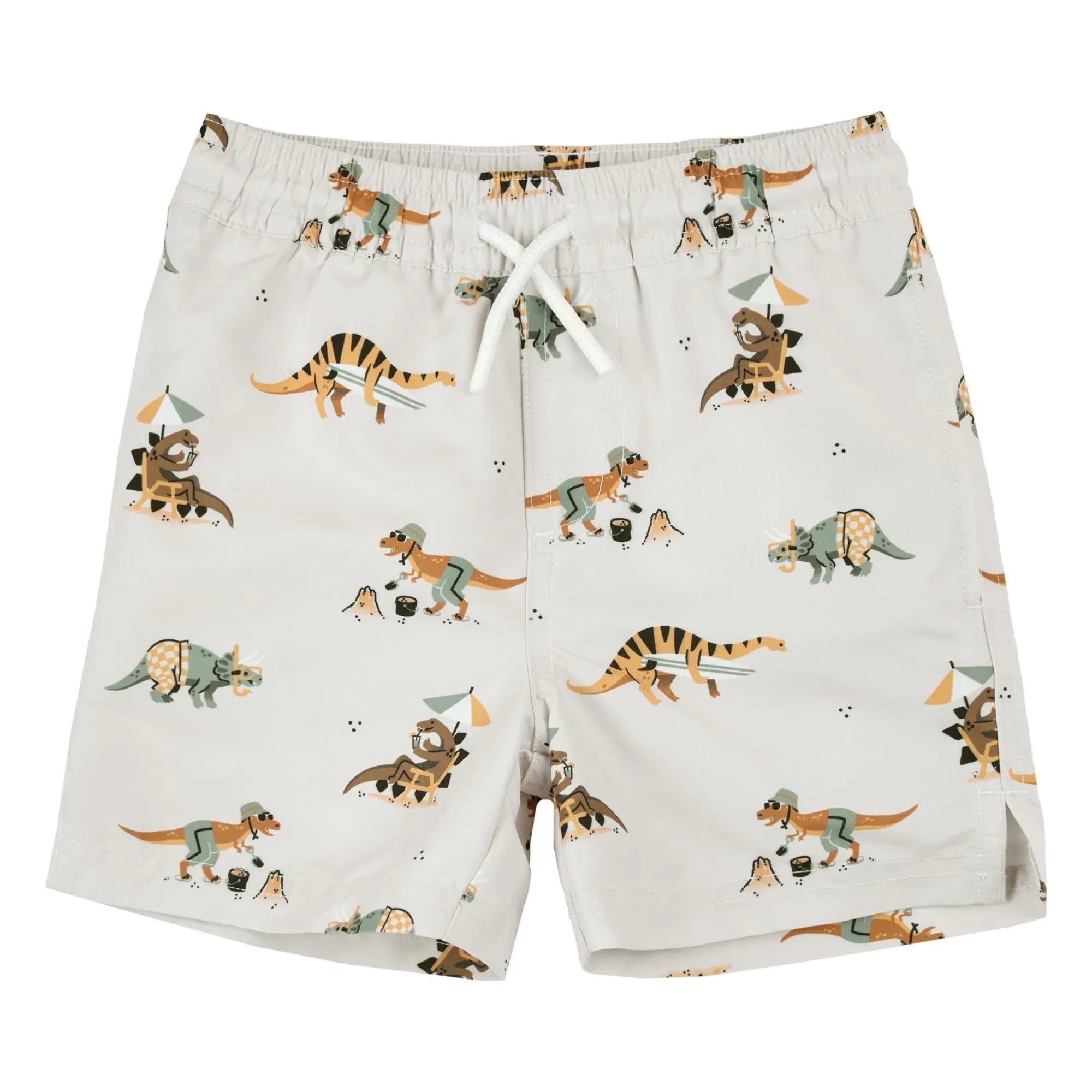 Petit Lem - Dinosaur Recycled Fiber Swimsuit Shorts | Beige