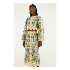 Farm Rio - Garden Linen Skirt | Sand