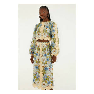 Farm Rio - Garden Linen Skirt | Sand