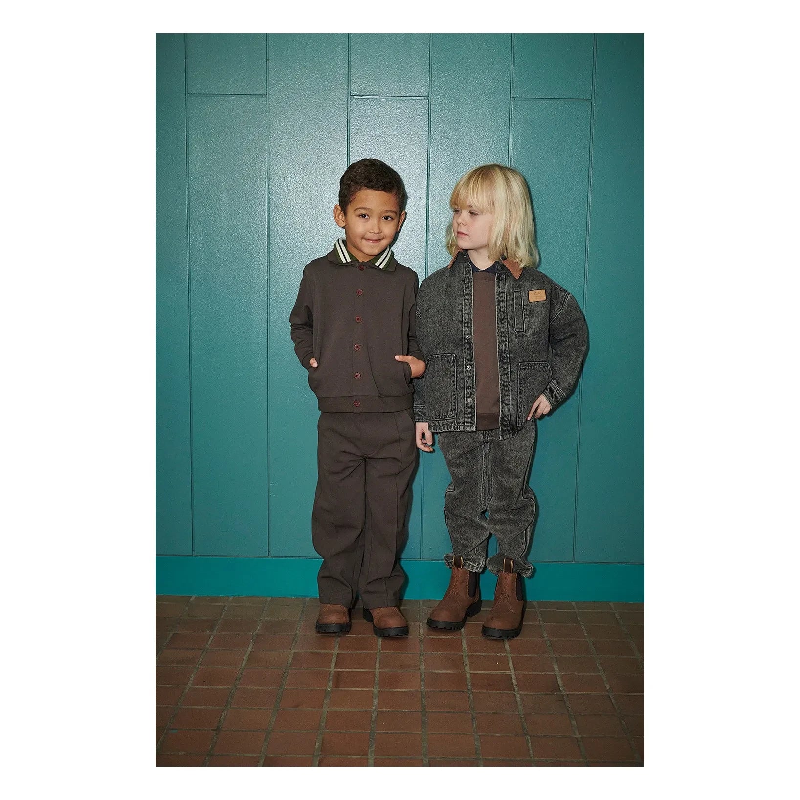 Copenhagen Colors - Stretch Organic Cotton Cardigan | Dark Brown