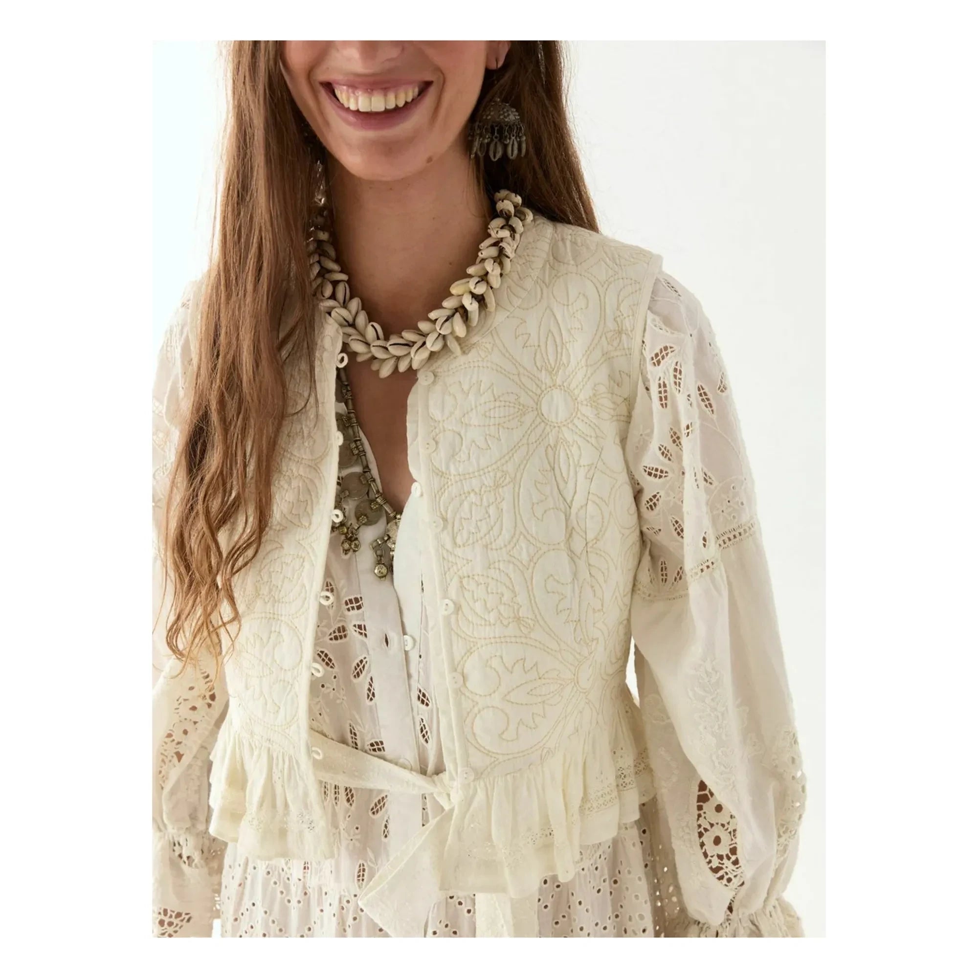 Maison Hotel - Canterbury Patch Dress Lilibet | White