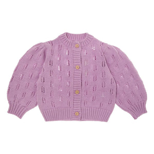 Tocoto Vintage - Çiçekli Örgü Hırka | Lila