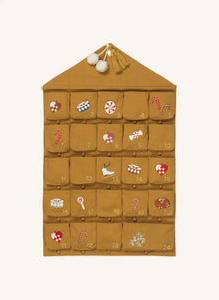 Fabelab - Embroidered Cotton Advent Calendar | Mustard