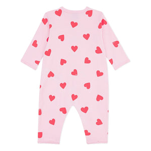 Petit Bateau - Heart Patterned Socksless Pajamas | Pink
