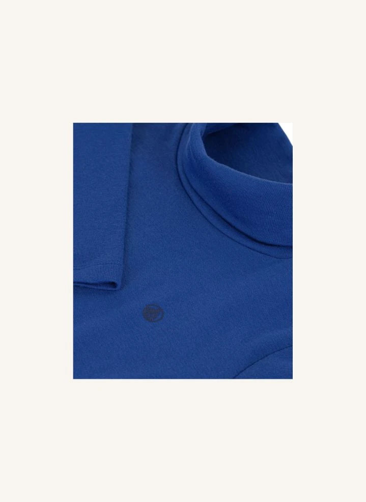 Petit Bateau - Organik pamuk logo balıkçı yaka üst | Mavi