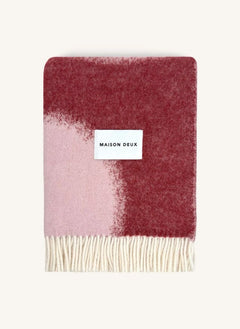 Maison Deux - Polka Dot Wool Throw | Burgundy