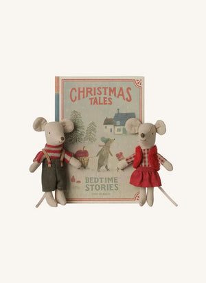 Maileg - A pair of Christmas mice in a book-shaped box