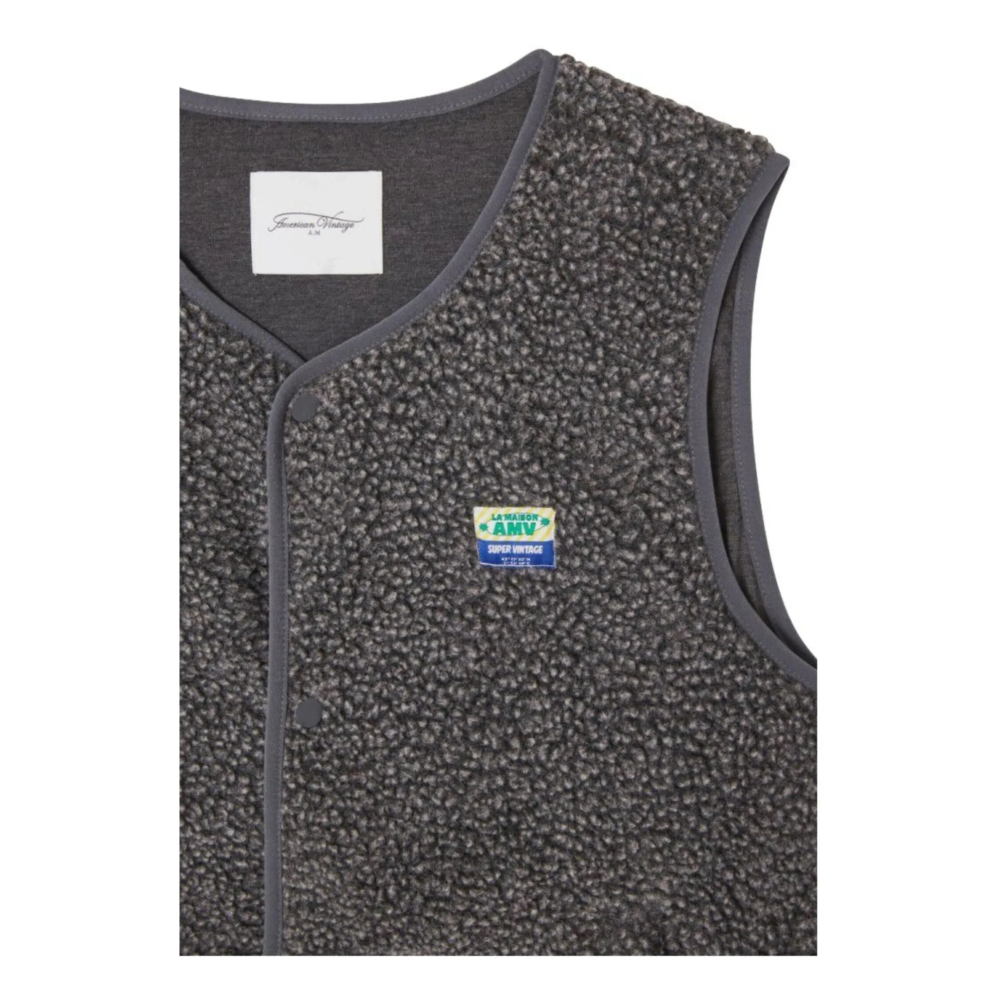 American Vintage - Hoktown Fleece Sleeveless Jacket | Dark Heather Gray