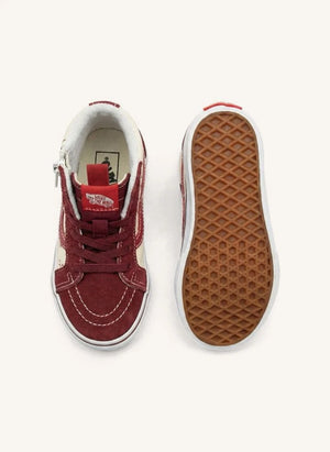 Vans - Burgundy SK8-Hi Reissue Zippered Ankle Sneakers Side Knots