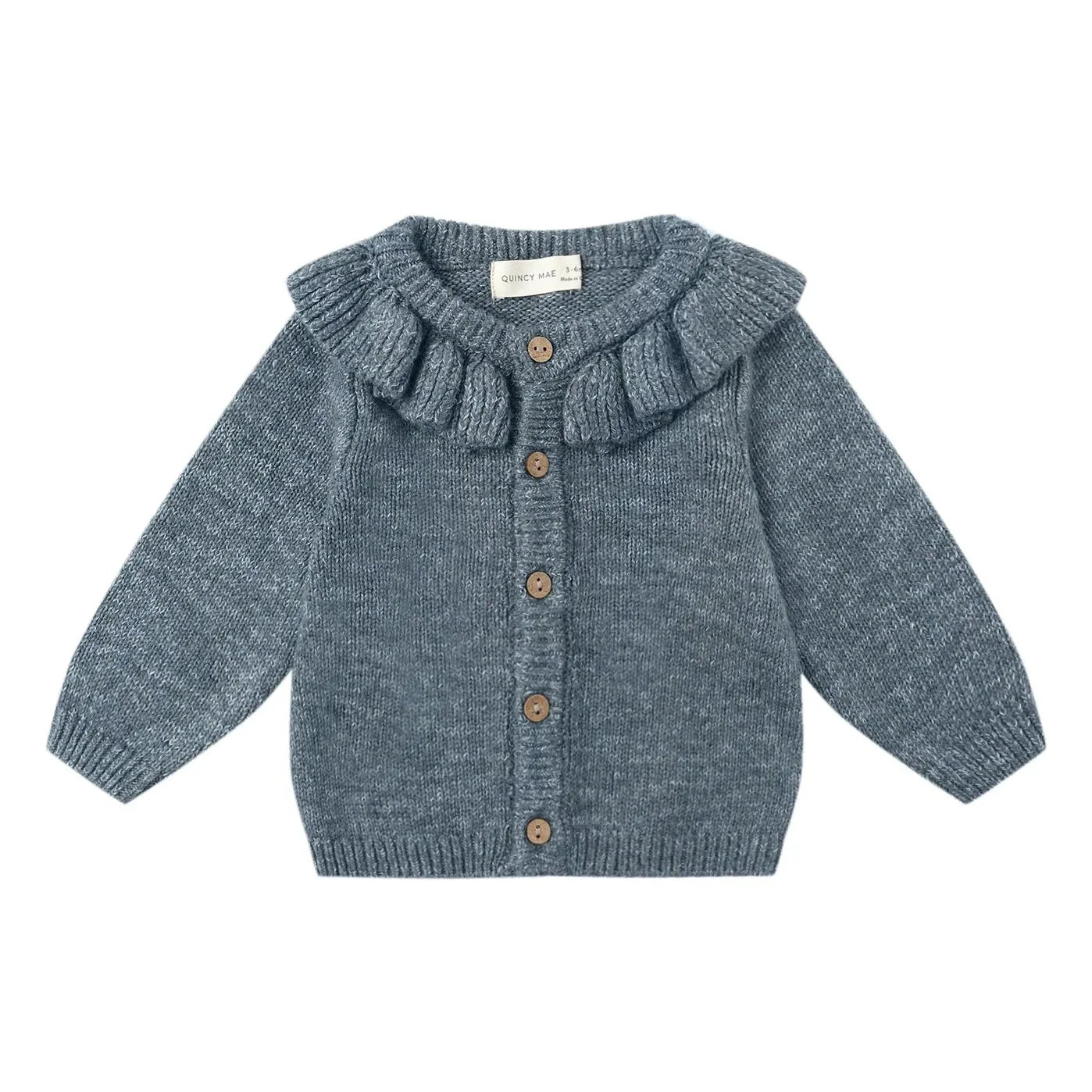 Quincy Mae - Organic Knit Cardigan | Gray Blue