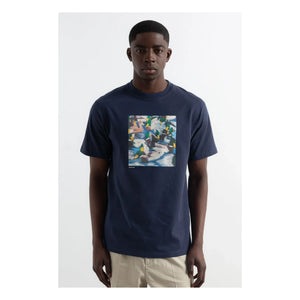 Edmmond Studios - Duck Lake Cotton T-Shirt | Dark Blue