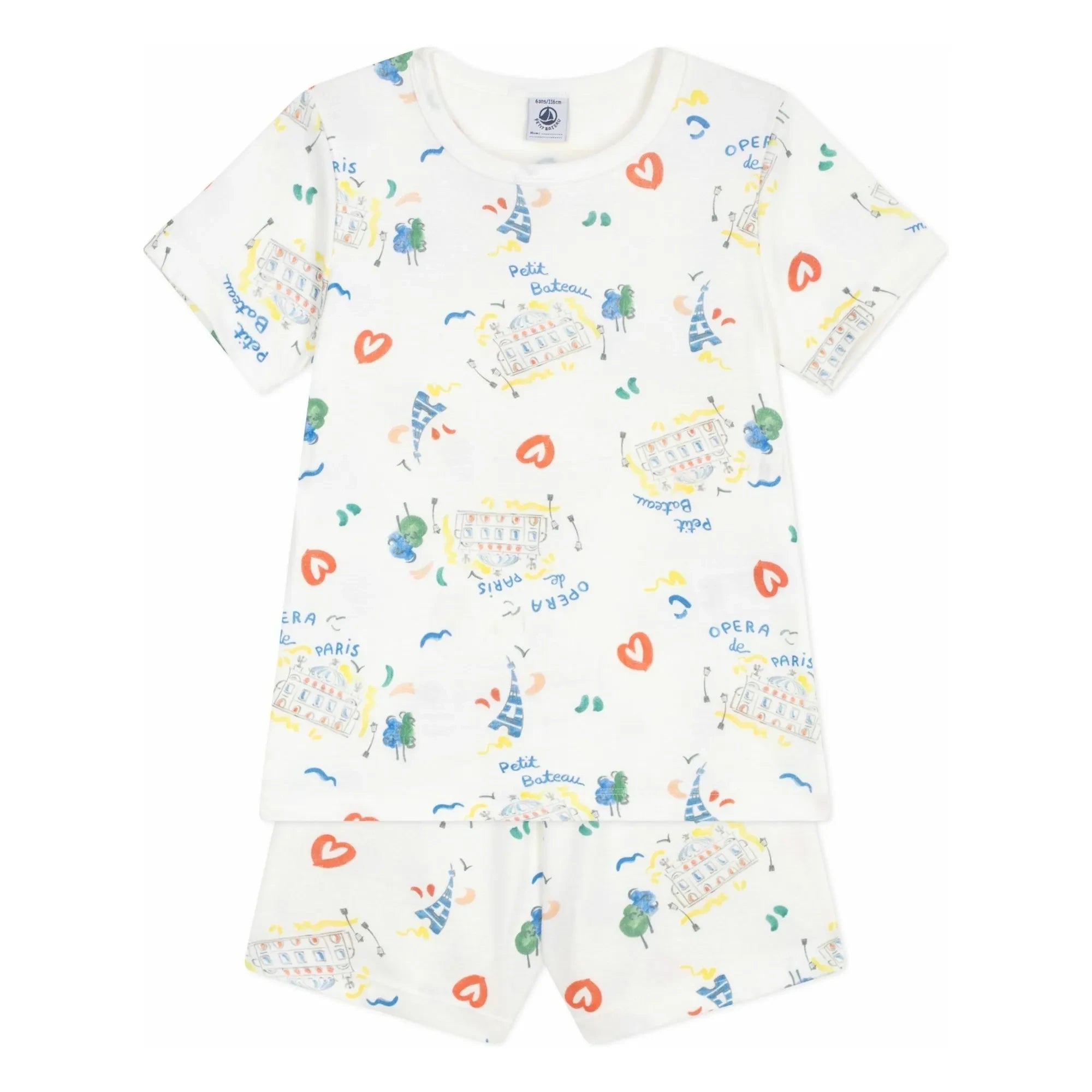 Petit Bateau - Opera Shorts Pajamas | White
