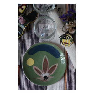 HOMERE - Daphné Flower Ceramic Plate | Green