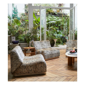 The Socialite Family - Rotondo modular firepit armchair, in tiger velvet fabric | Tiger