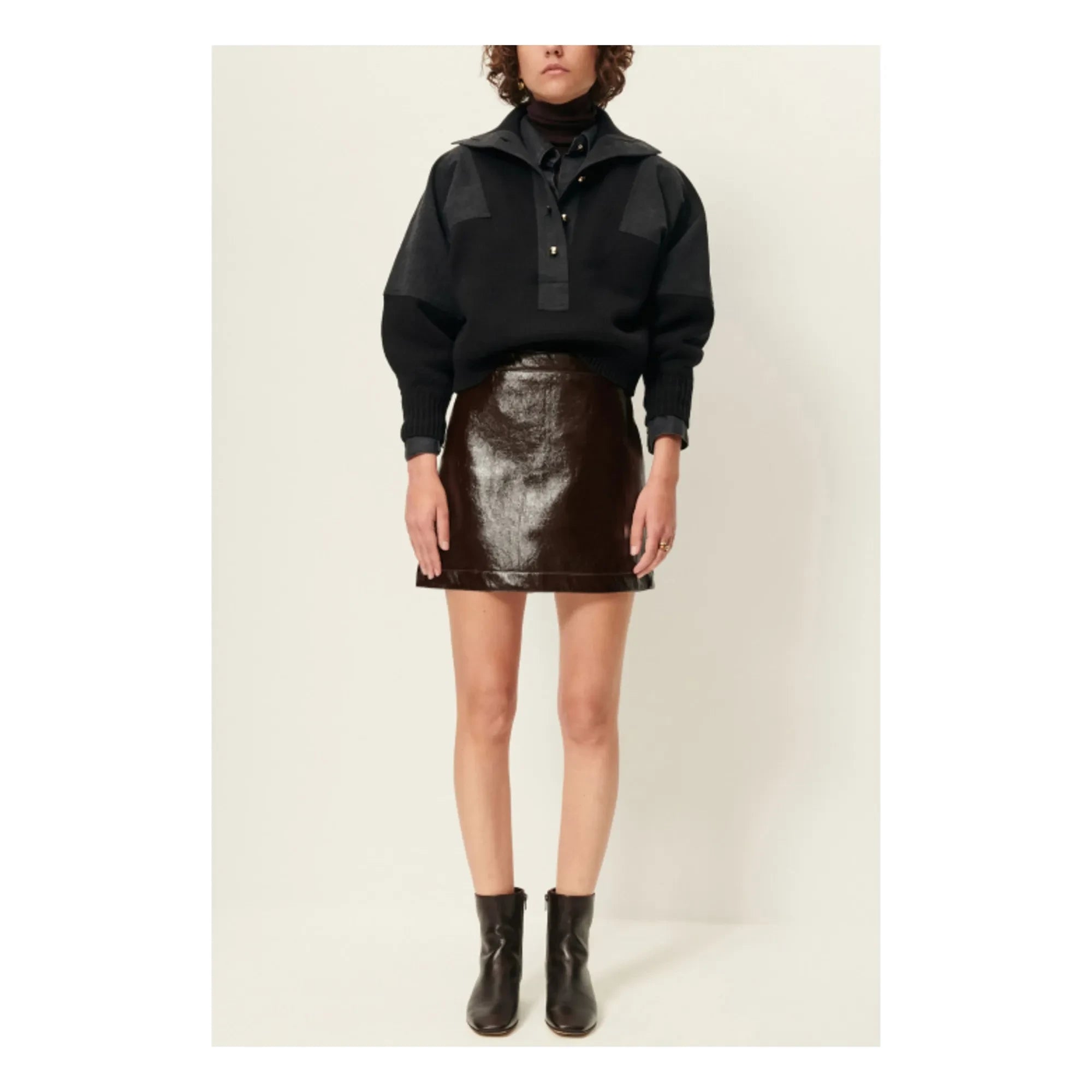 Sessùn - Abby Vinyl Skirt | Mocha