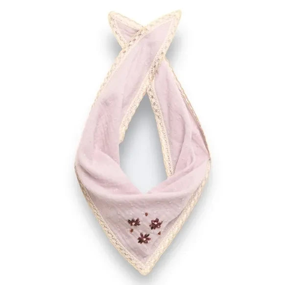 birinit - Organik Pamuk İşlemeli Feston Bandana | Mauve