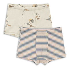 Konges Sløjd - 2-Pack Dinosaur Organic Cotton Boxer Briefs | Beige