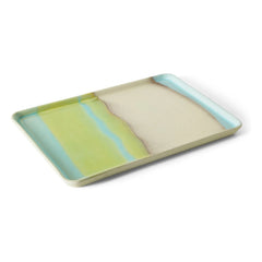 HKliving - Glint Ceramic Tray | Green