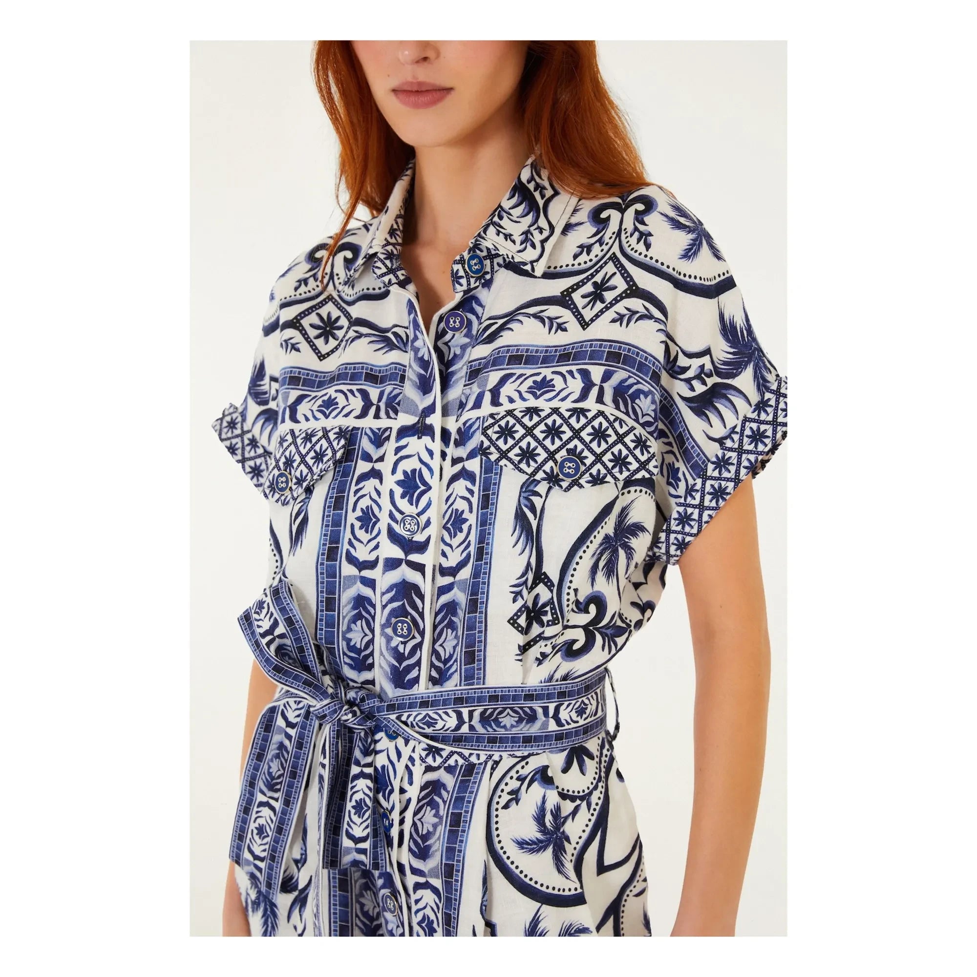 Farm Rio - Wonderful City Keten Tulum | Mavi