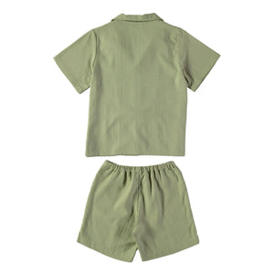 Risu Risu - Organik Pamuklu Gülmekli Pajamas | Yeşil