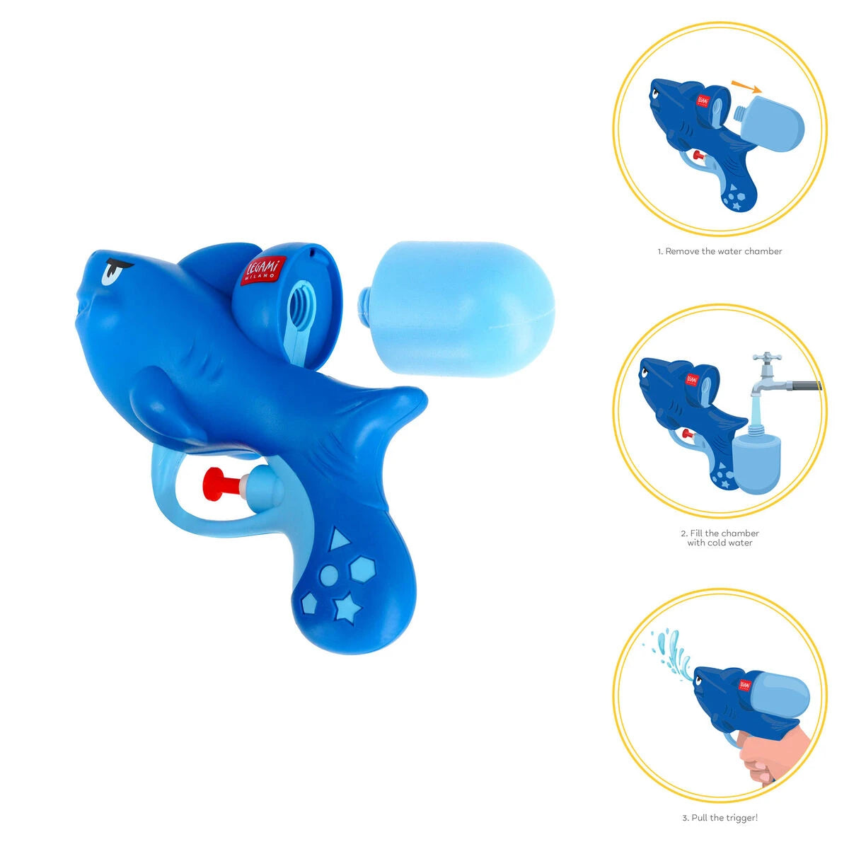 Legami - Shark Water Gun for Children - Water Gun