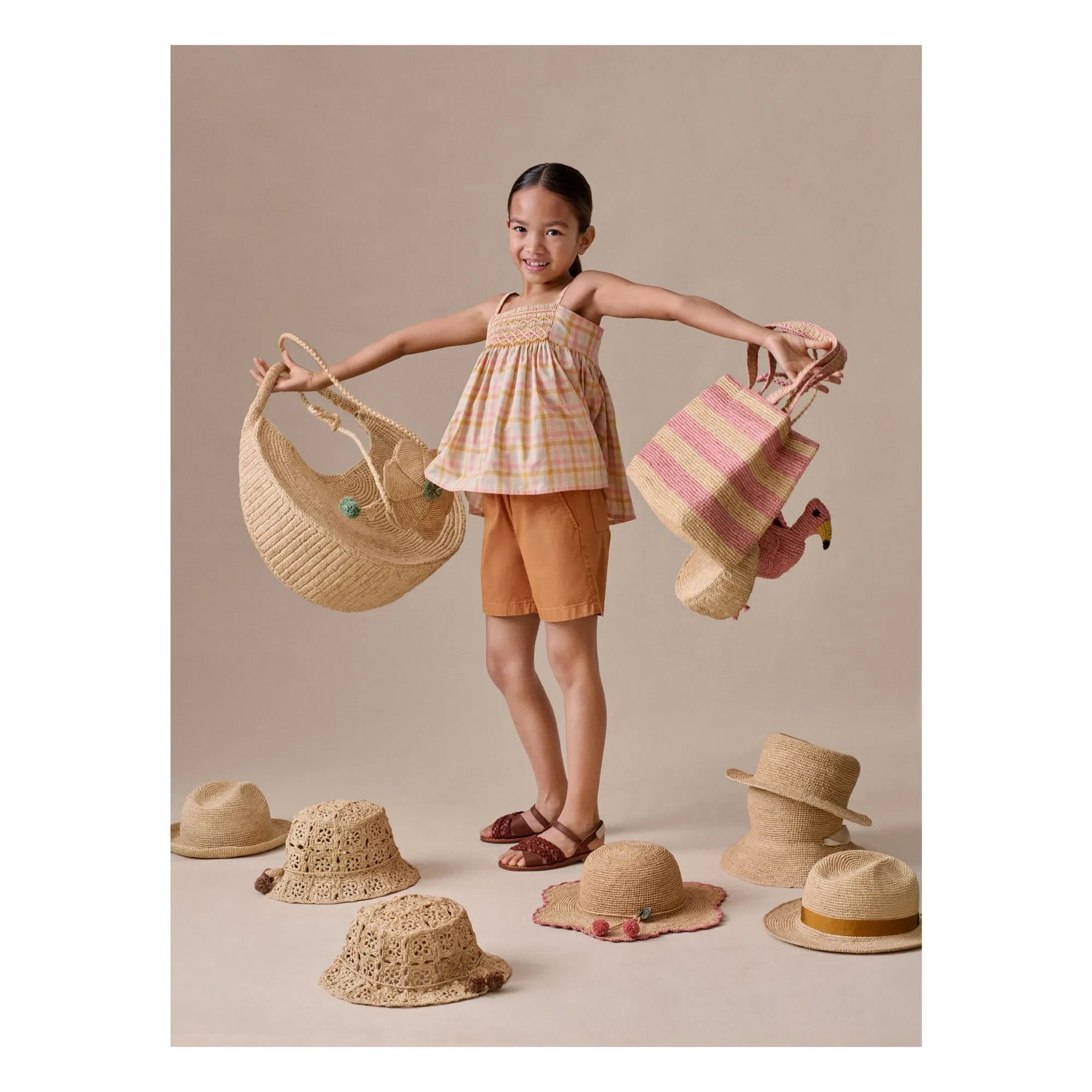 Bonpoint - Line Raphia Hat | Natural