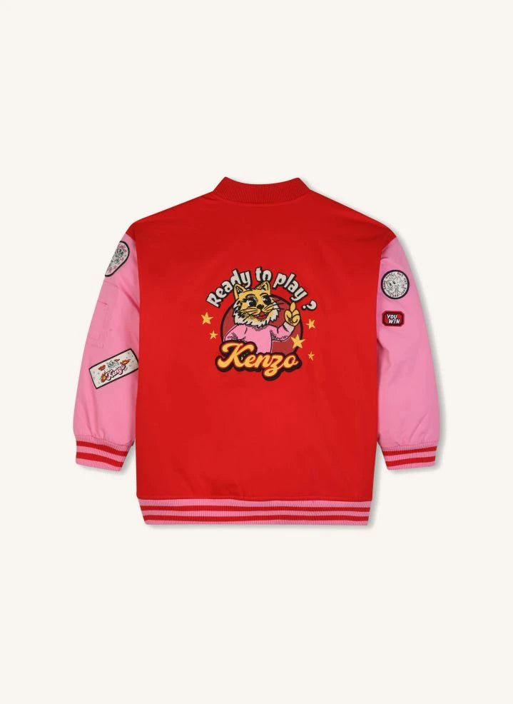 Kenzo - Bomber Rozetli İşlemeli Kenzo Flower | Kırmızı