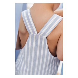 Tartine et Chocolat - Striped Romper | Light Blue