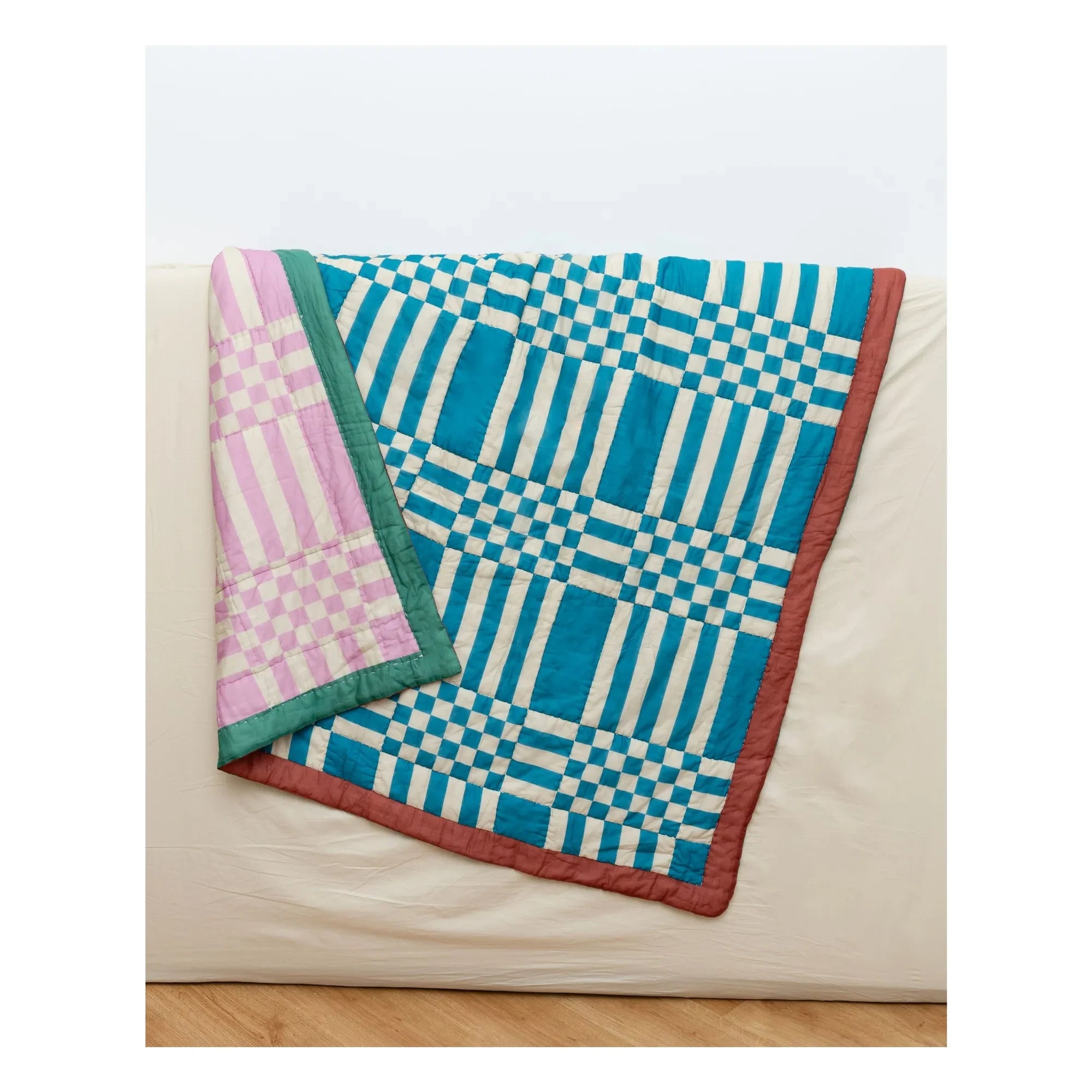 Tarta Gelatina - Checkered Double-Sided Blanket | Pink
