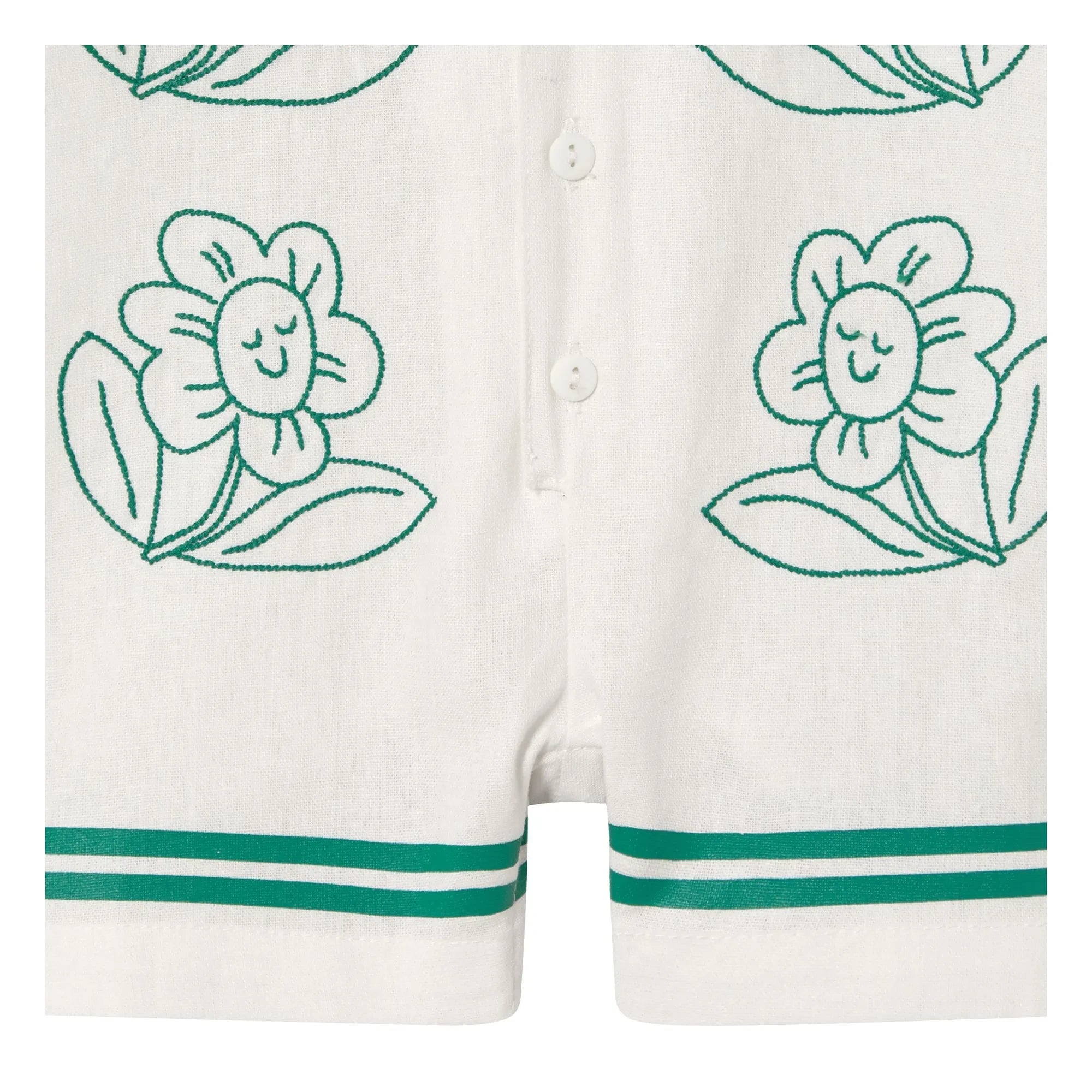 Tinycottons - Floral Oversized Romper Shorts | White