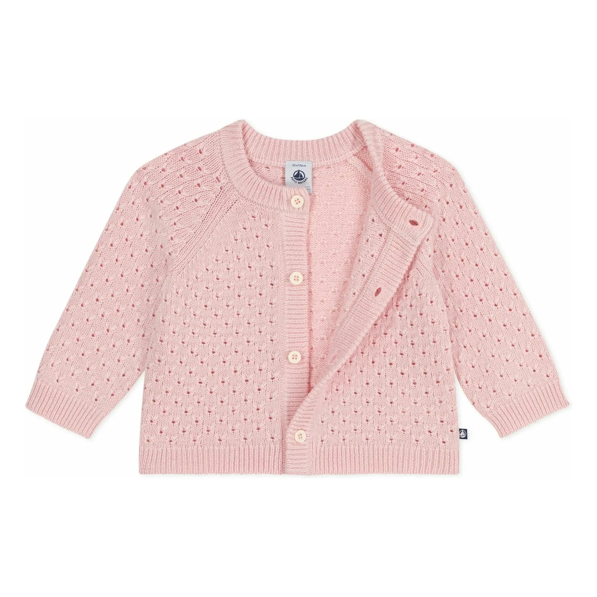 Petit Bateau - Light Pink Wool Cardigan