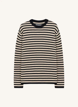 Cordera - Striped Organic Cotton T-Shirt | Black