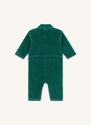 Petit Bateau - Pompist Ribbed Organic Cotton Romper | Green