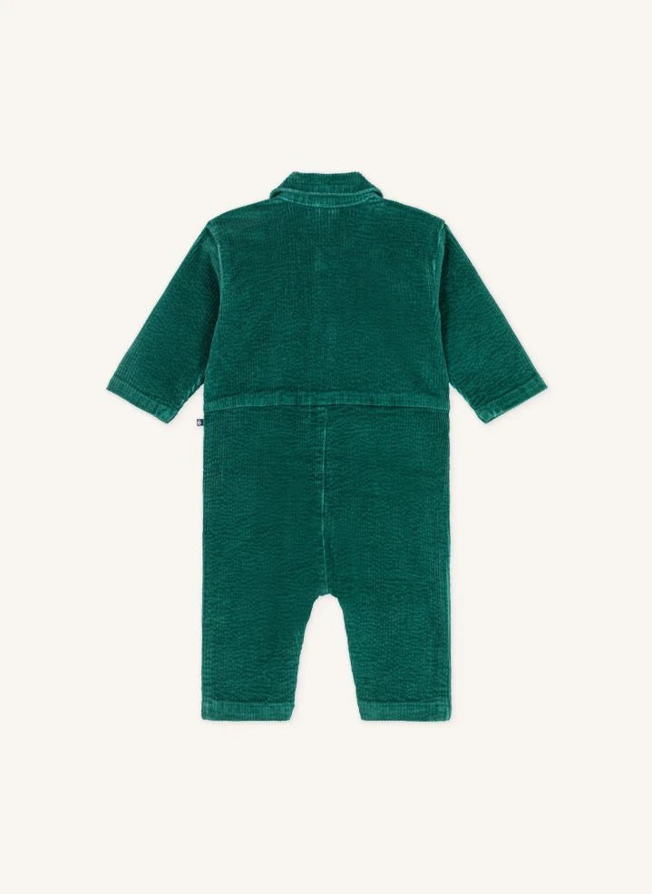 Petit Bateau - Pompist Ribbed Organic Cotton Romper | Green