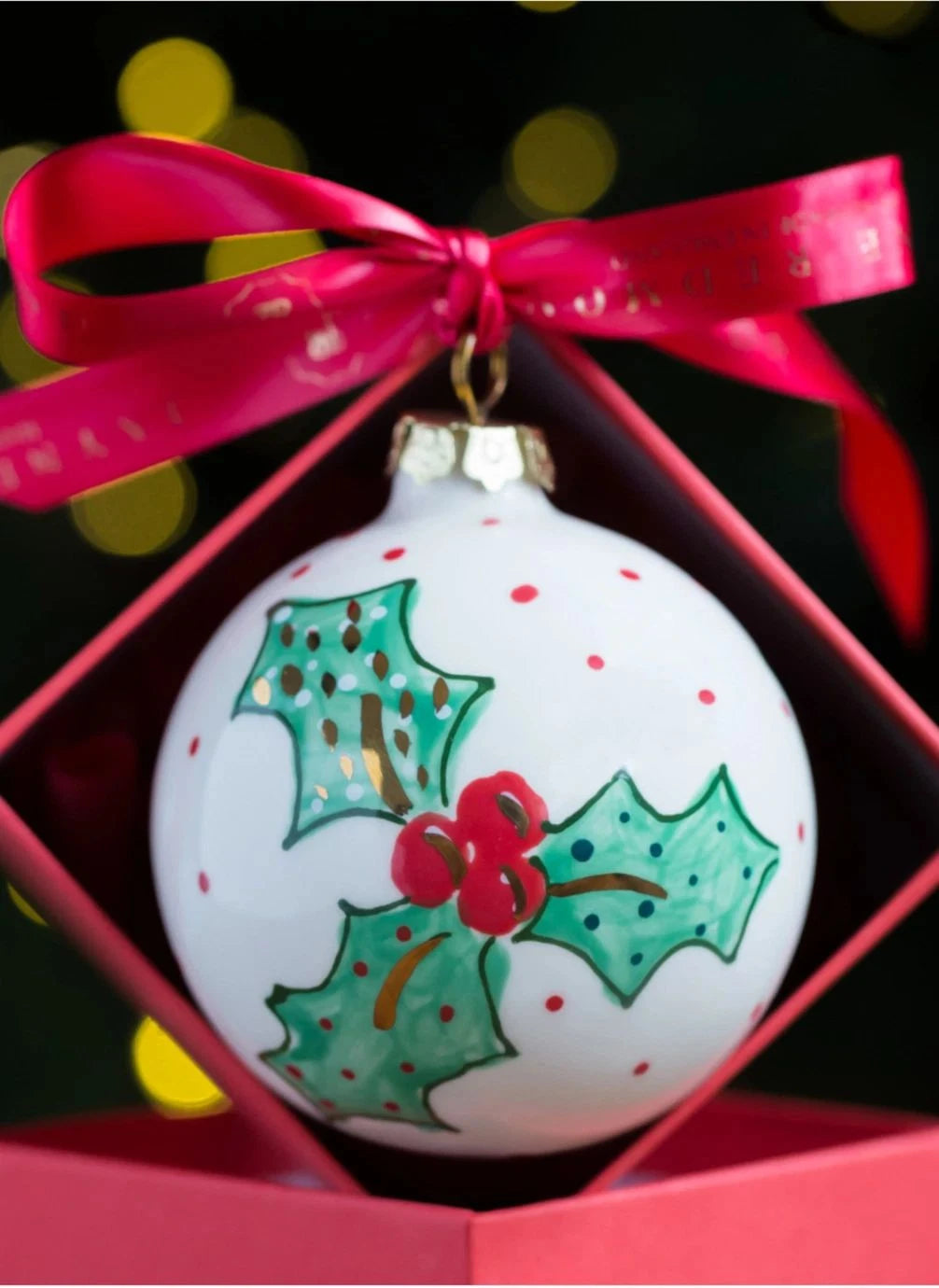 Jayne Redmond - Holly Porcelain Christmas Bauble