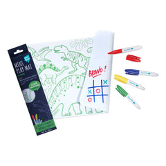Superpetit - 4 Felt-tip Pen Double-sided Mini Coloring American Serviette - Dinosaur